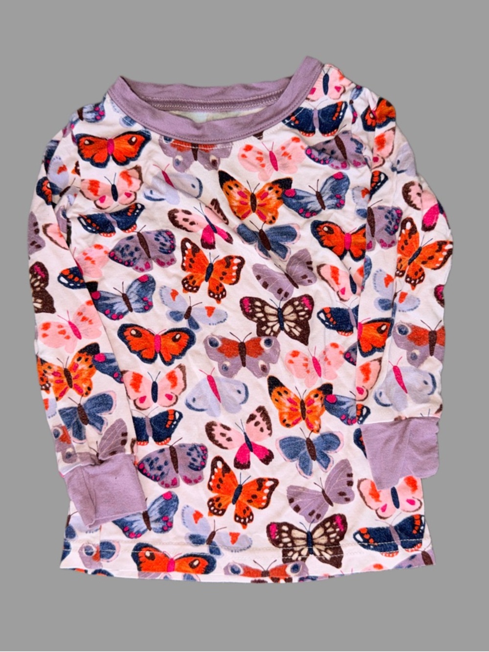 Little Sleepies 2 Piece Pajamas | Unisex | 12-18M| Butterfly Print | Like New - Picture 2 of 4